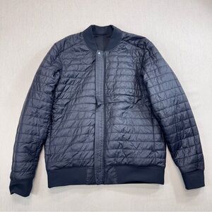 Lululemon Switch Over Bomber Jacket Mens Small Black Reversible Full Zip Puffer